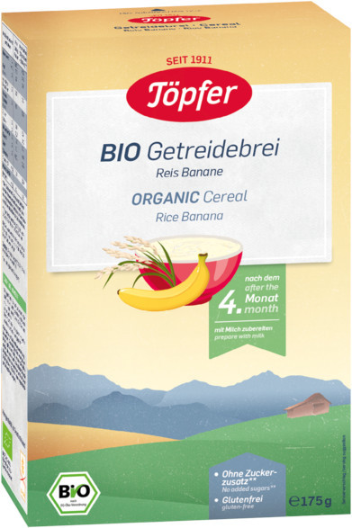 Produktbild von Töpfer Getreidebrei "Reis-Banane"