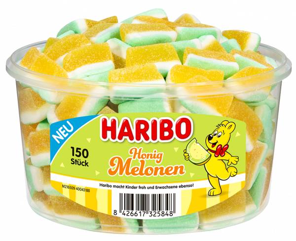 Haribo melons miel boîte ronde 150 pièces 1050g