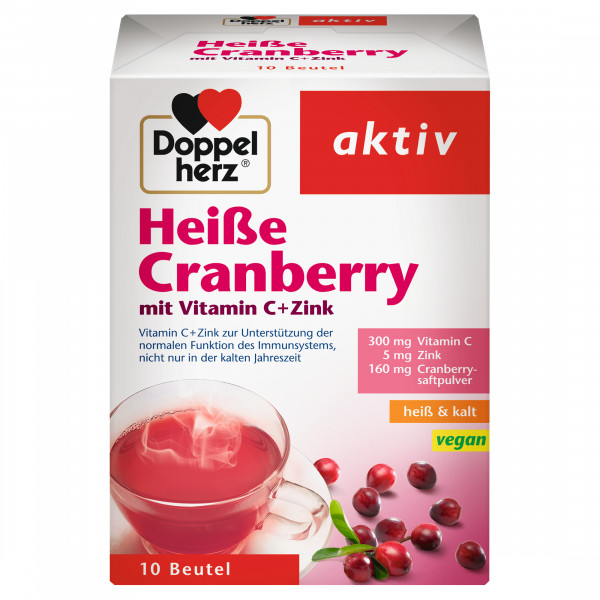 Doppelherz Heiße Cranberry mit Vitamin C und Zink, 10 Beutel, 150g, Nahrungsergänzung