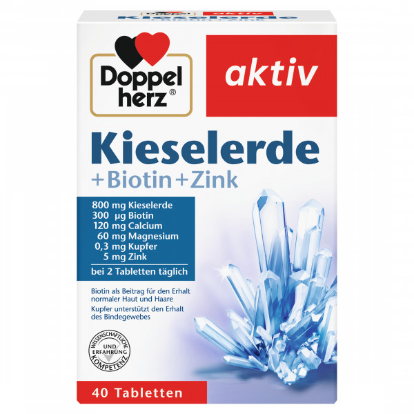 Doppelherz Kieselerde + Biotin + Zink 40 Tabletten, 51,6g, Nahrungsergänzung