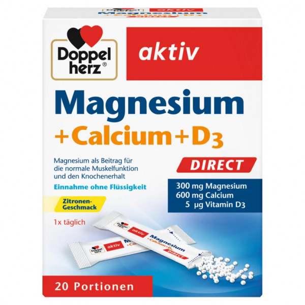 Mit 300 mg Magnesium, 600 mg Calcium und 5 µg Vitamin D