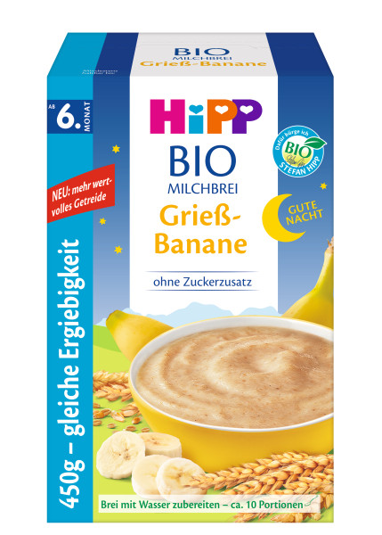 Produktbild von BIO Milchbrei "Grieß-Banane" ( ohne Zuckerzusatz)