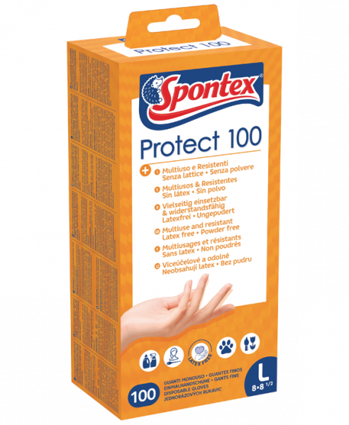 Spontex, Protect 100, Einmalhandschuhe, Gummihandschuh, Reinigung, Vinyl