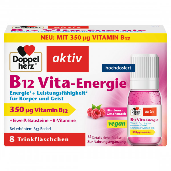 Doppelherz B12 Vita-Energie 8 ampoules, 91,1g, complément alimentaire (80ml de solution + 1,48g de poudre)