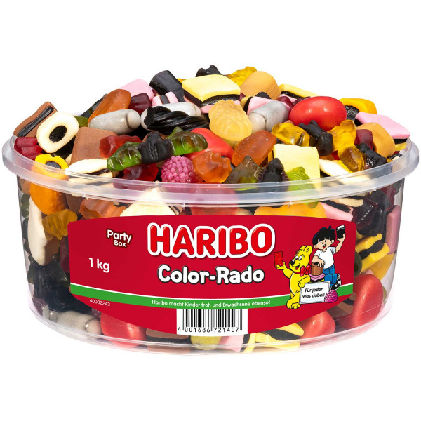 Haribo Color-Rado, 1kg round tin
