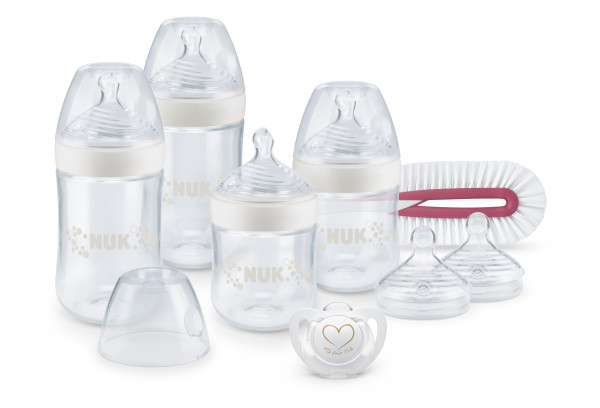 德国NUK新生儿宝宝宽口径PP奶瓶奶嘴套装 8件套礼盒 装0-6M