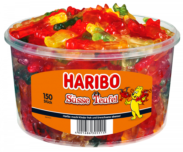 Haribo Sweet Devils, 150 piezas en lata redonda