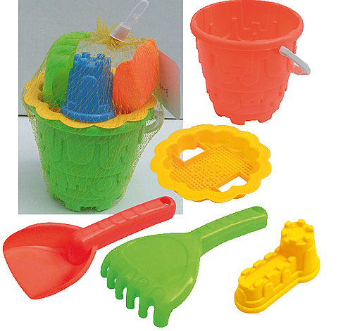 儿童沙滩玩具沙滩桶5件套组合10x11cm 3岁以上儿童