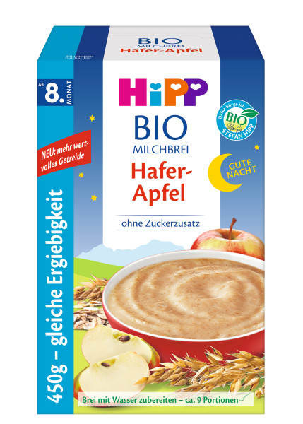 Produktbild von Hipp BIO Milchbrei "Hafer-Apfel" (ohne Zuckerzusatz)