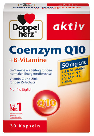 Double heart coenzyme Q10 + vitamin B, 30 capsules