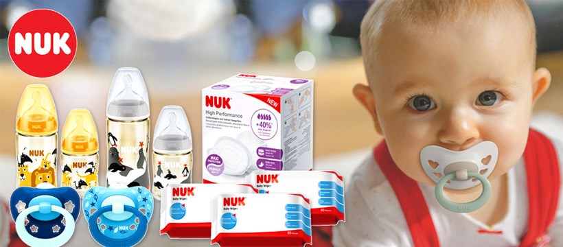 NUK products with baby