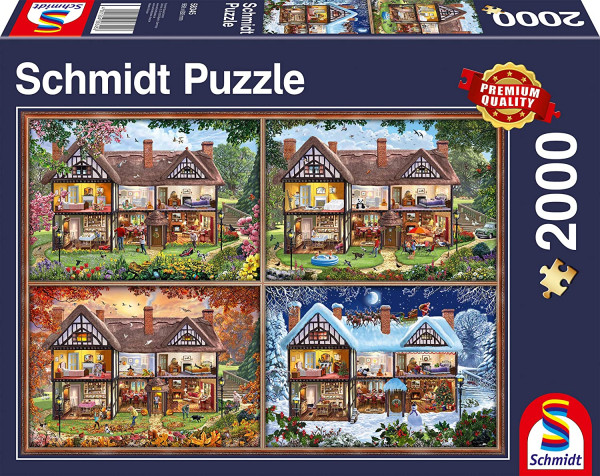 Premium Schmidt Puzzle Jahreszeiten-Haus
