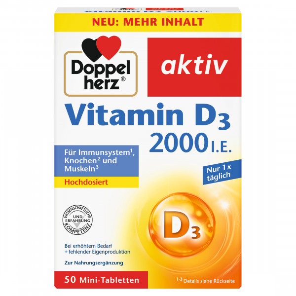 50 µg Vitamin D = 2000 I.E. (Internationale Einheiten)