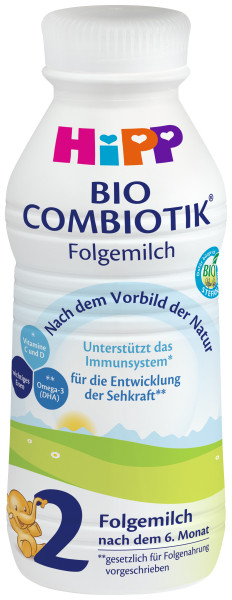 Lait prêt à boire Hipp Bio Combiotik 2, 470 ml, pack de 6 (=6 x 470 ml)
