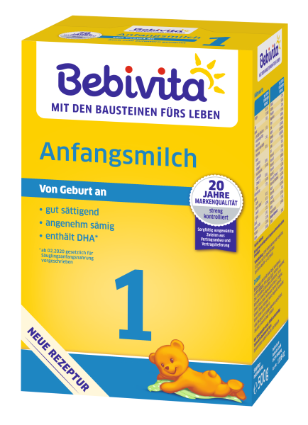 11,98€/kg 4 x Bebivita Pre Anfangsmilch von Geburt an 500g 