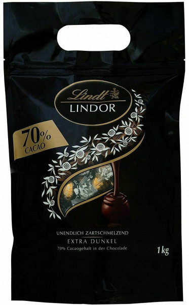 Lindt & Sprüngli Lindor balls bag extra dark 70%, 1kg