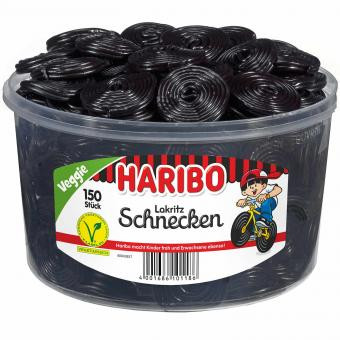 Haribo Snails 150 pieces in round tin 1500g