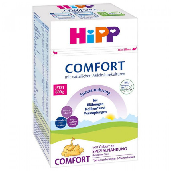 Hipp Comfort, leche especial de inicio de alimento desde el nacimiento, 500g