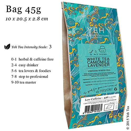 White tea, flavoured with lavender and camomile Packaging unit: 45g bag