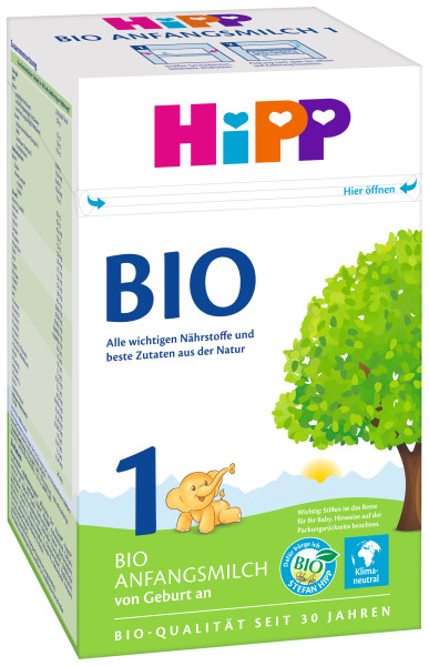 Produktbild der Hipp Bio Anfangsmilch von Geburt an