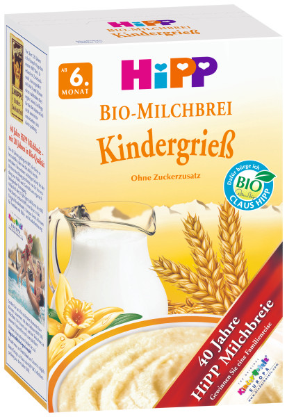 Produktbild von Hipp BIO-Milchbrei "Kindergrieß" (ohne Zuckerzusatz)