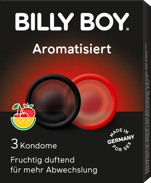 Billy Boy, 3er, aromatisiert, perfekt für unterwegs, für die Tasche, feucht, Erdbeere, Tutti-Frutti, zylindrisch