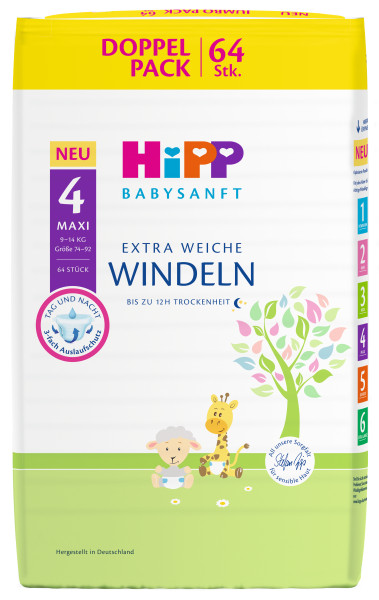 Babysanft Pañal Maxi 4 Paquete de gemelos 1x64 Piezas
