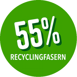 Avec 55% de fibres recyclées