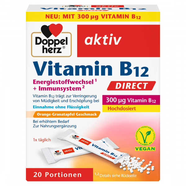 Vitamin B12 trägt zur Verringerung von Müdigkeit + Erschöpfung bei