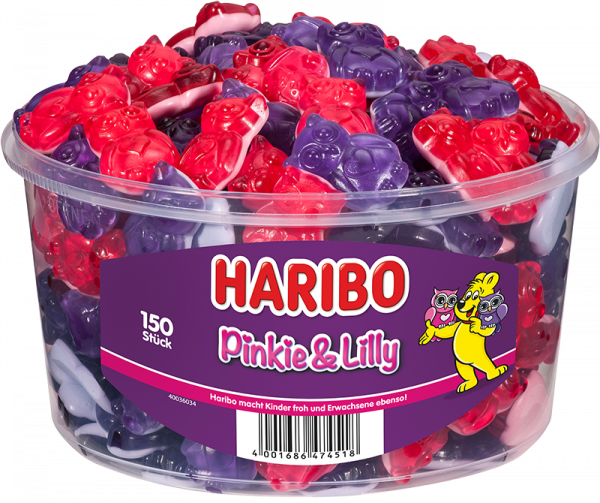 Haribo Pinkie & Lilly gelatina de frutas 150 piezas 1200g