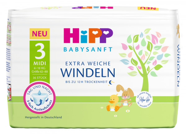 Babysanft diaper Midi 3 Carry 1x36 pieces