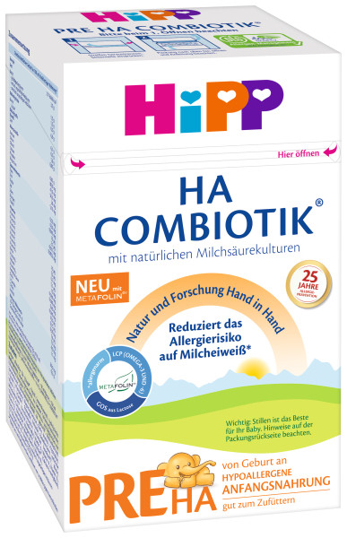 Hipp HA PRE Combiotik Hipp HA Combiotik Lait de départ hypoallergénique dès la naissance, 600g