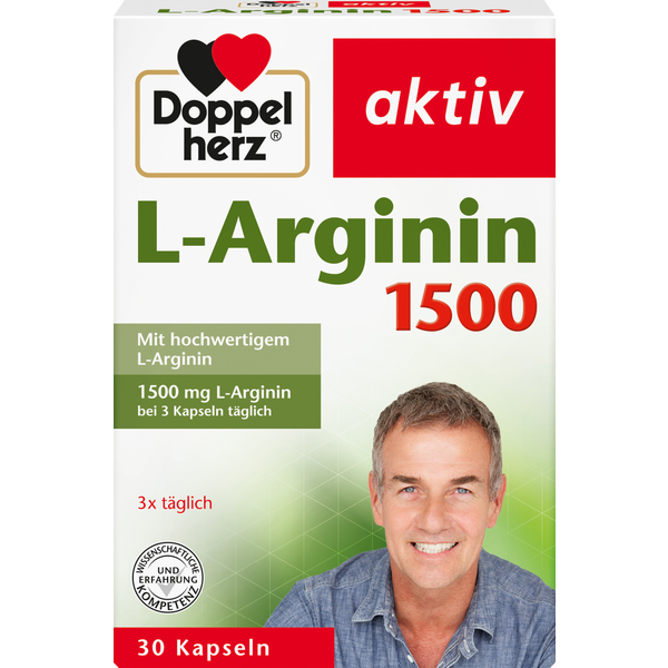 Doppelherz L-Arginin 1.500 30 Kapseln, 18,6g, Nahrungsergänzung